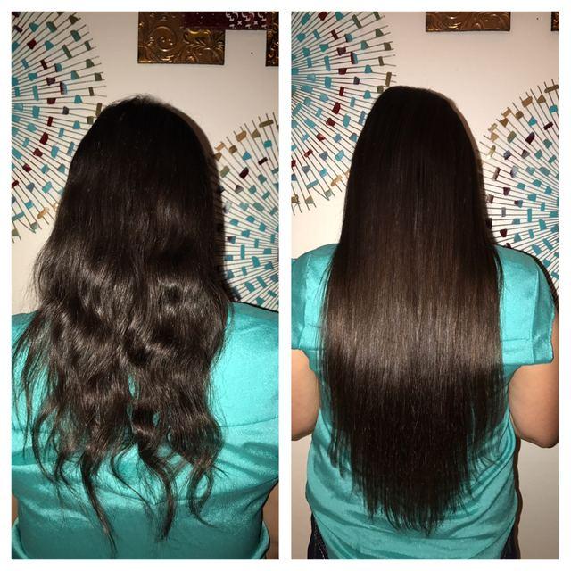 Before and after hair extensions by Ms Manae, set 2