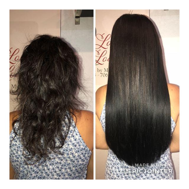 Before and after hair extensions by Ms Manae, set 21