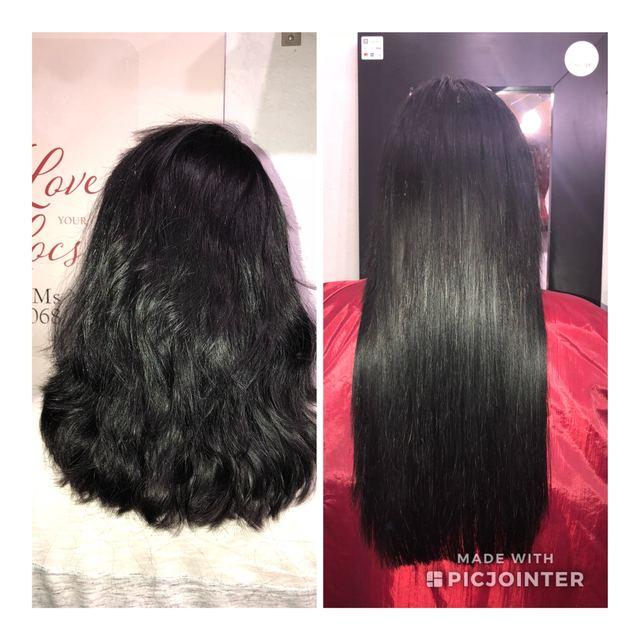 Before and after hair extensions by Ms Manae, set 24