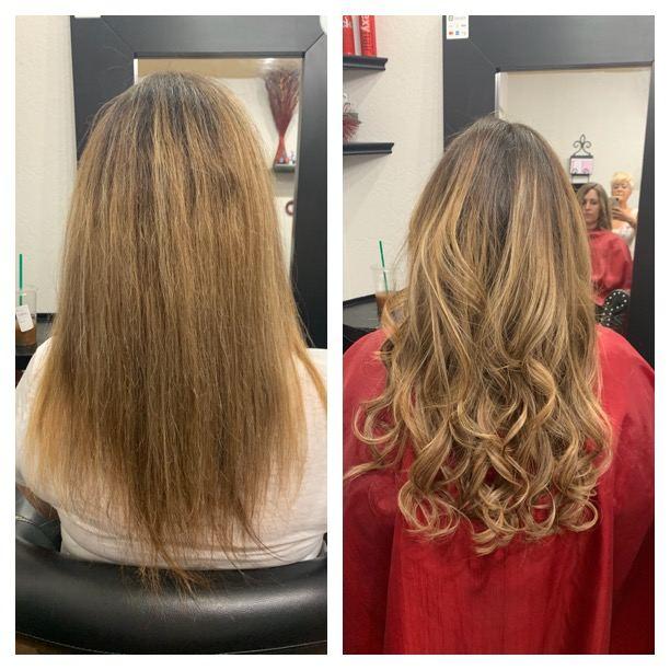 Before and after hair extensions by Ms Manae, set 25