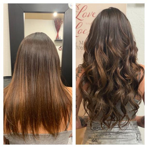 Before and after hair extensions by Ms Manae, set 31