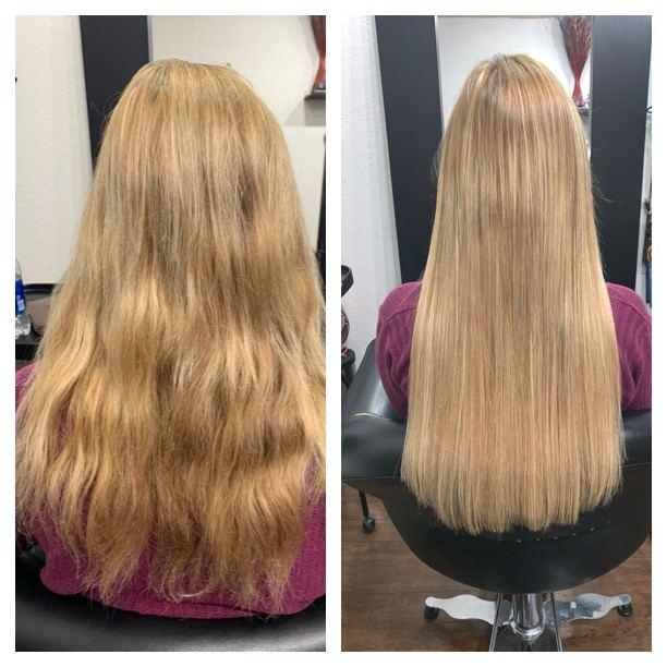 Before and after hair extensions by Ms Manae, set 38